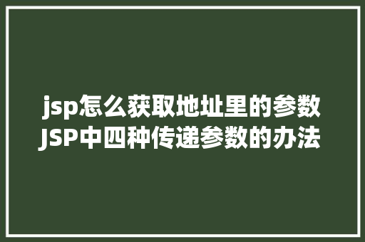 jsp怎么获取地址里的参数JSP中四种传递参数的办法小我总结简略适用 Node.js