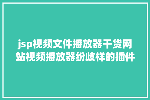 jsp视频文件播放器干货网站视频播放器纷歧样的插件 Vue.js