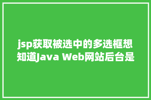 jsp获取被选中的多选框想知道Java Web网站后台是若何获取我们提交的信息吗看这里 jQuery