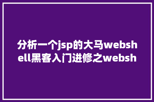 分析一个jsp的大马webshell黑客入门进修之webshell技巧详解 Vue.js