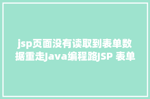 jsp页面没有读取到表单数据重走Java编程路JSP 表单处置 CSS