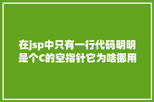 在jsp中只有一行代码明明是个C的空指针它为啥挪用办法不报错呢 RESTful API