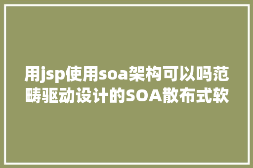 用jsp使用soa架构可以吗范畴驱动设计的SOA散布式软件架构