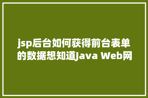 jsp后台如何获得前台表单的数据想知道Java Web网站后台是若何获取我们提交的信息吗看这里 Webpack