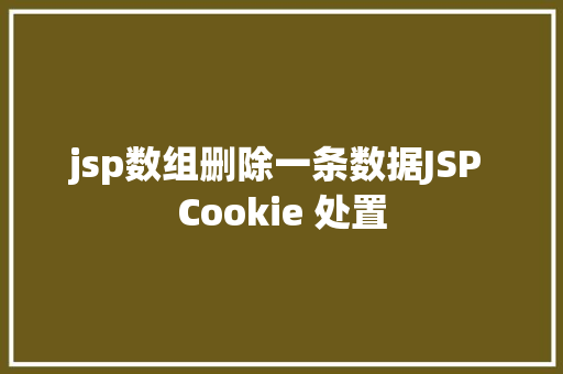 jsp数组删除一条数据JSP Cookie 处置 HTML