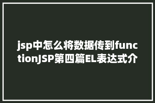 jsp中怎么将数据传到functionJSP第四篇EL表达式介绍回显数据自界说函数fn办法库等 Java