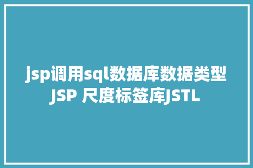 jsp调用sql数据库数据类型JSP 尺度标签库JSTL React