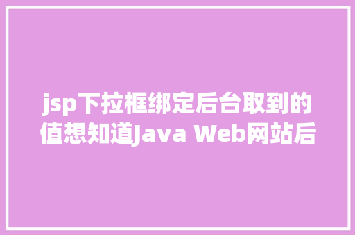 jsp下拉框绑定后台取到的值想知道Java Web网站后台是若何获取我们提交的信息吗看这里 Ruby