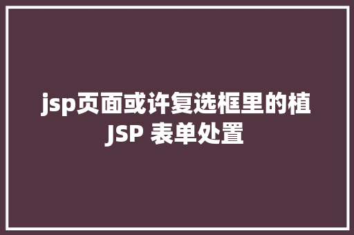 jsp页面或许复选框里的植JSP 表单处置 Ruby