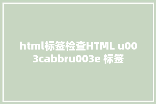 html标签检查HTML u003cabbru003e 标签