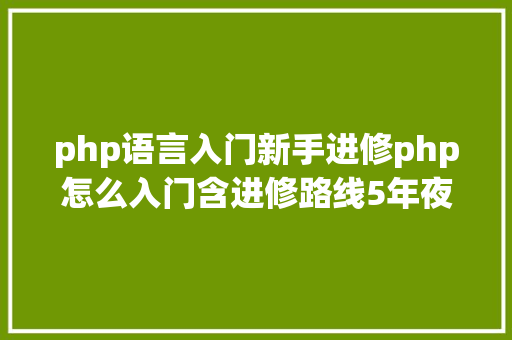 php语言入门新手进修php怎么入门含进修路线5年夜php机能优化技能