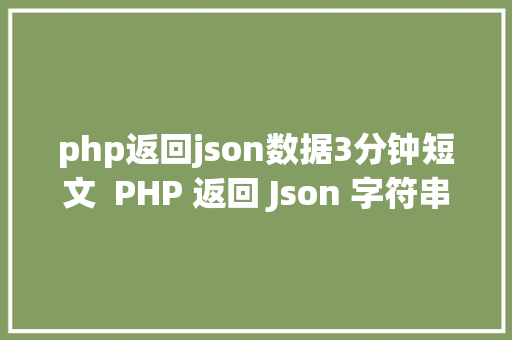 php返回json数据3分钟短文  PHP 返回 Json 字符串这2个症结点你别年夜意了