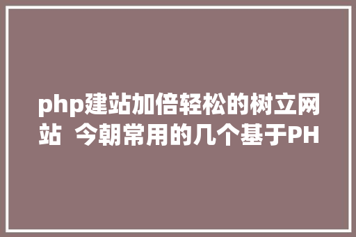 php建站加倍轻松的树立网站  今朝常用的几个基于PHP的免费建站体系 Vue.js