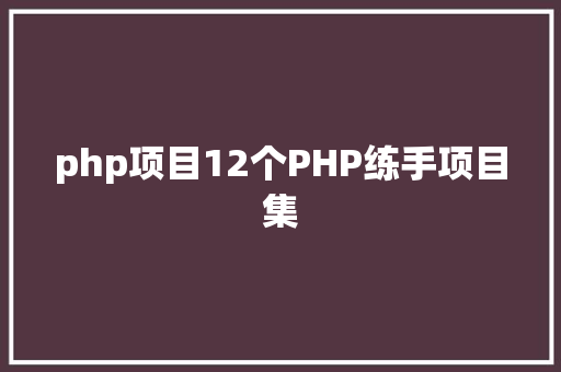 php项目12个PHP练手项目集