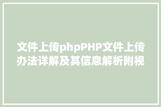 文件上传phpPHP文件上传办法详解及其信息解析附视频 Vue.js