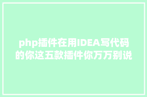 php插件在用IDEA写代码的你这五款插件你万万别说没用过 JavaScript