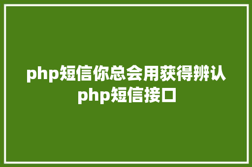 php短信你总会用获得辨认php短信接口