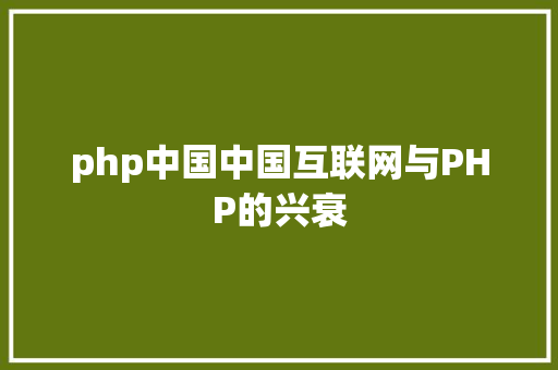 php中国中国互联网与PHP的兴衰 Vue.js