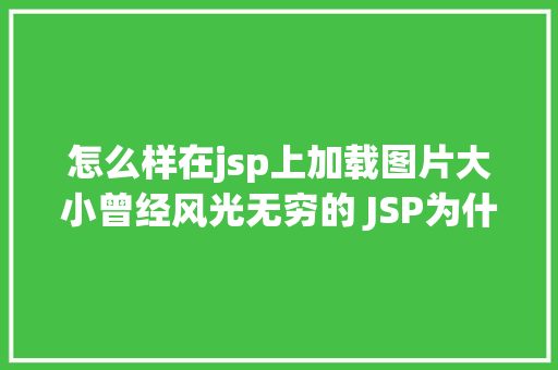 怎么样在jsp上加载图片大小曾经风光无穷的 JSP为什么如今很少有人应用了