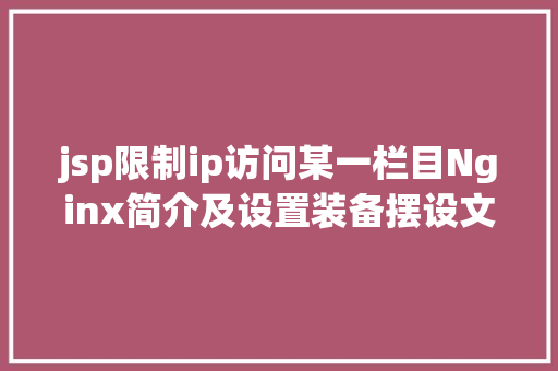 jsp限制ip访问某一栏目Nginx简介及设置装备摆设文件详解