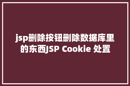 jsp删除按钮删除数据库里的东西JSP Cookie 处置 Vue.js