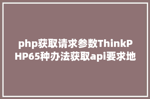 php获取请求参数ThinkPHP65种办法获取api要求地址中的参数