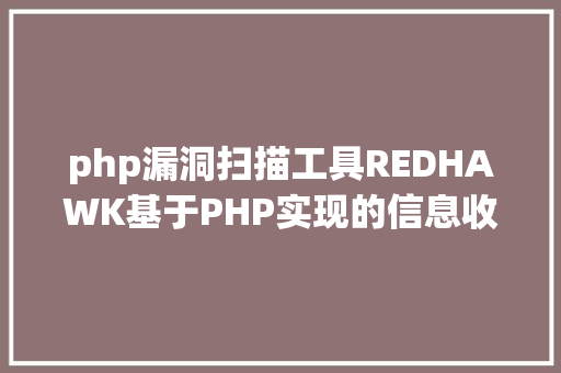 php漏洞扫描工具REDHAWK基于PHP实现的信息收集与SQL注入破绽扫描对象