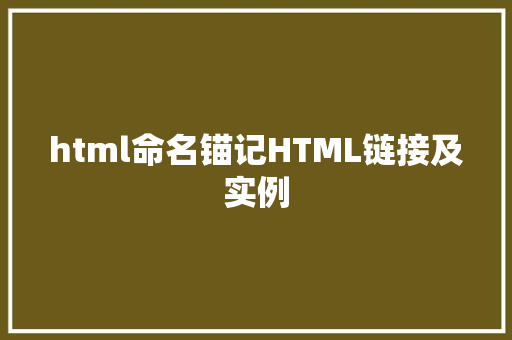 html命名锚记HTML链接及实例 CSS