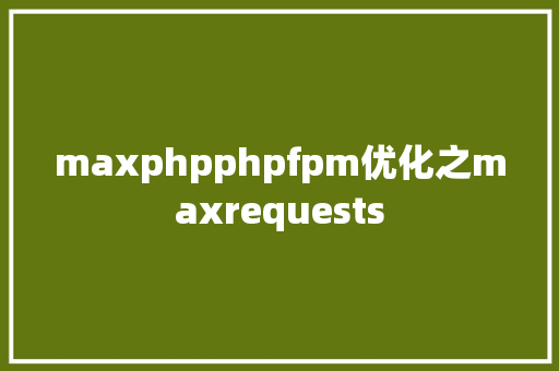 maxphpphpfpm优化之maxrequests Webpack