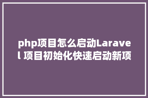 php项目怎么启动Laravel 项目初始化快速启动新项目 jQuery