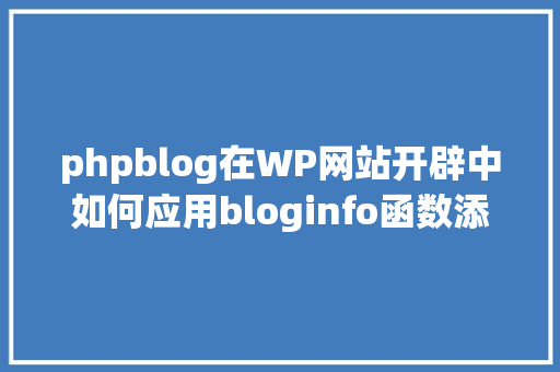 phpblog在WP网站开辟中如何应用bloginfo函数添加网站头部数据