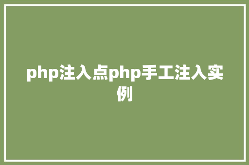 php注入点php手工注入实例 Java