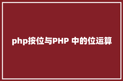 php按位与PHP 中的位运算