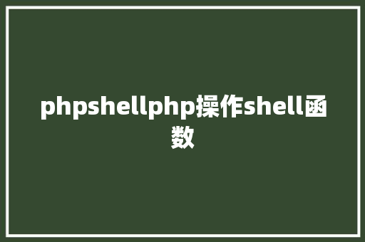 phpshellphp操作shell函数