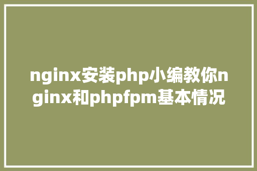 nginx安装php小编教你nginx和phpfpm基本情况的安装和设置装备摆设