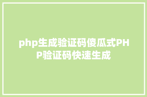 php生成验证码傻瓜式PHP验证码快速生成