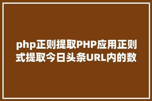 php正则提取PHP应用正则式提取今日头条URL内的数字 JavaScript