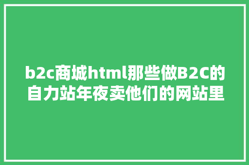 b2c商城html那些做B2C的自力站年夜卖他们的网站里都具备了哪些功效 Webpack