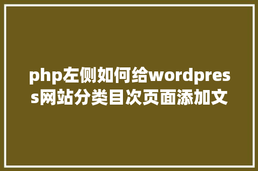 php左侧如何给wordpress网站分类目次页面添加文章列表和分页后果