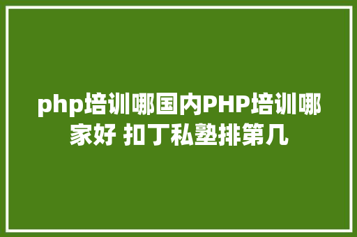 php培训哪国内PHP培训哪家好 扣丁私塾排第几