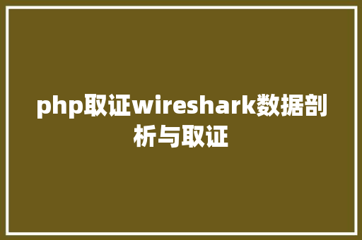 php取证wireshark数据剖析与取证