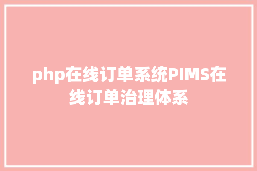 php在线订单系统PIMS在线订单治理体系 Vue.js