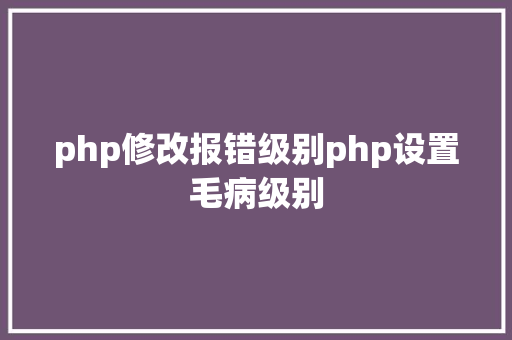 php修改报错级别php设置毛病级别 Vue.js