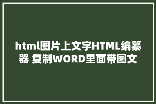 html图片上文字HTML编纂器 复制WORD里面带图文的文章图片可以直接显示