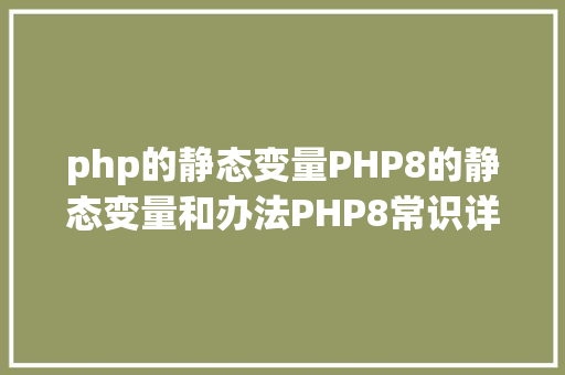 php的静态变量PHP8的静态变量和办法PHP8常识详解 Vue.js