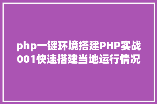 php一键环境搭建PHP实战001快速搭建当地运行情况绿色免安装 Angular