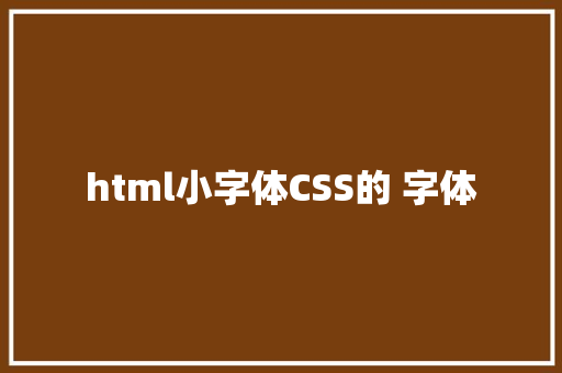 html小字体CSS的 字体 Vue.js