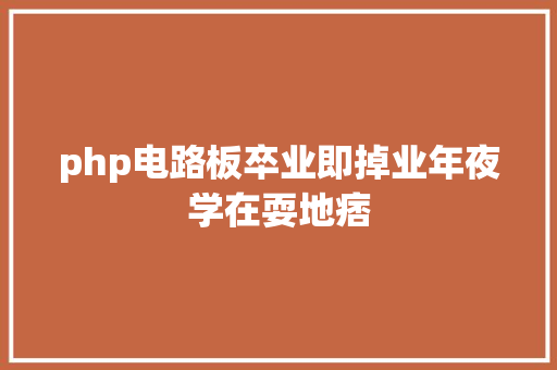 php电路板卒业即掉业年夜学在耍地痞