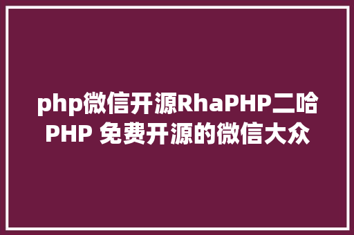 php微信开源RhaPHP二哈PHP 免费开源的微信大众号治理体系 NO0000005 JavaScript