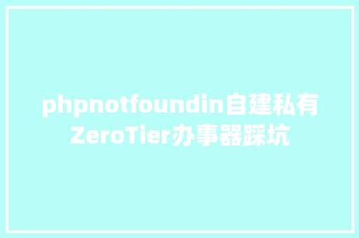 phpnotfoundin自建私有ZeroTier办事器踩坑 Webpack